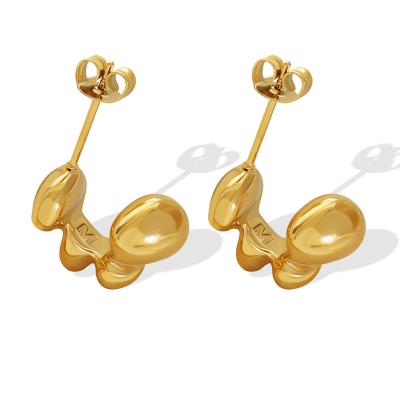 China New FASHIONABLE Charming Gold Plated Irregular Individuality Stainless Steel Trendy Geometric Stud Earrings Stud Earrings for sale