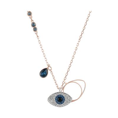 China Newest TRENDY Necklace Turkey Crystal Eyes Stainless Steel Blue Evil Eyes Demon Stainless Steel Eyes Pendant Necklace for sale