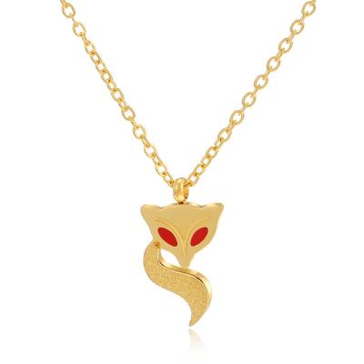 China Newest TRENDY 14K Gold Plated Fox Pendant Necklace Fashion Charming Adjustable Stainless Steel Fox Necklace Women for sale