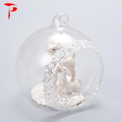 China Factory Direct Sale Globe Mini Greenhouse Clear Glass Ornament with Deer Mini Glass Greenhouse for Indoor Plant for sale