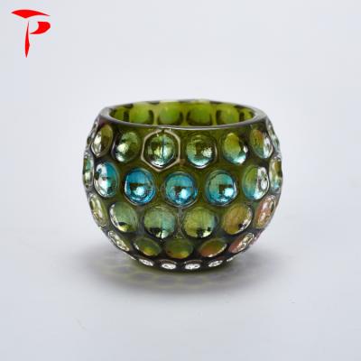 China Factory direct sale mosaic bowl candle holder glass tea light candle holder for sale