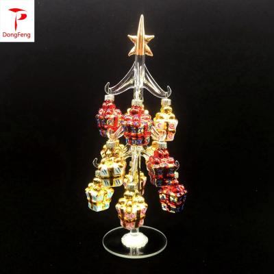 China 100% Handmade Wholesale Small LED Blown Glass Christmas Trees for sale