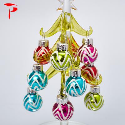 China Christamas Tree Decoration Glass Ball Ornament Swollen Gold Christmas Tree Light for sale