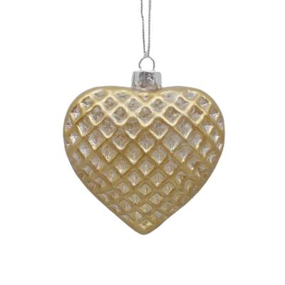 China Heart Shaped Christmas Hanging Ornaments Home DIY Diamond Shape Glass Ornaments for sale