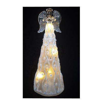 China Wholesale Home Craft Glass Home Decor Decoratiove Ornament Glass Angel With LED Light for sale