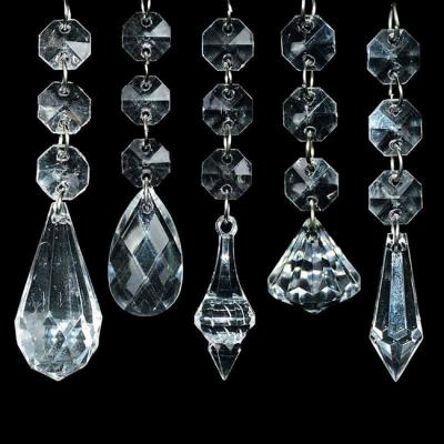 China China Crystal White Cut Raindrops Irregular Shaped Hanging Ornaments Glass Ornaments For Christmas Tree for sale