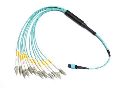 China LSZH MPO Patch Cord , 12 / 24 Core Optical Fiber Cable For Patch Panel for sale