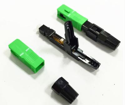 China Sc APC Type Quick Connect Fiber Optic Connectors With Pre - Polished Ferrule for sale