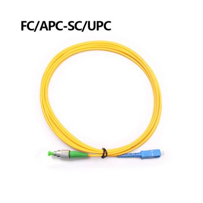 China 3m  PVC Simplex SC / UPC to FC / APC Single Mode Fiber Patch Cord Cable for sale