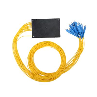 China 1 * 16 Way FTTH Fiber Optic PLC Splitter ABS Box Package For Test Equipment for sale