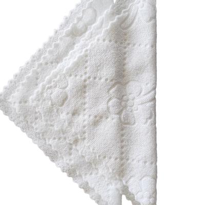 China 2021 QUICK DRY Special Hot Sale Emboss Bath Towel Ultrasonic Lace Embossed Beach Towels for sale