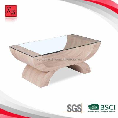 China Glass Top Indoor Coffee Table MDF 100*600*450MM Optional Color for sale