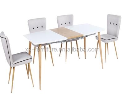 China Bazhou Furniture Popular MDF Dining Table With Extensible Table Dining Room Furniture for sale