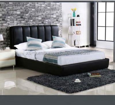 China Modern Comfortable Hot Selling Home Furniture Bedroom Double Size Plywood PU Leather Bed Frame for sale