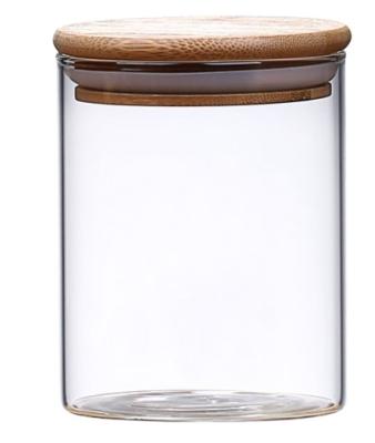 China Fashionable Hot Sale Glass Cylinder Candy Jar Kitchen Glass Container For Food Storage for sale