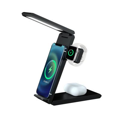 China Foldable Led Mobile Phone Desk Lamp Phone Charger Wireless Stand Wireless Charger Led Lamp Led Desk Lamp With Wireless Charger for sale