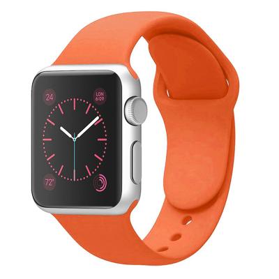 China Flexible custom logo wide orange silicone 42mm 44mm change tpu watch band strap for apple for sale