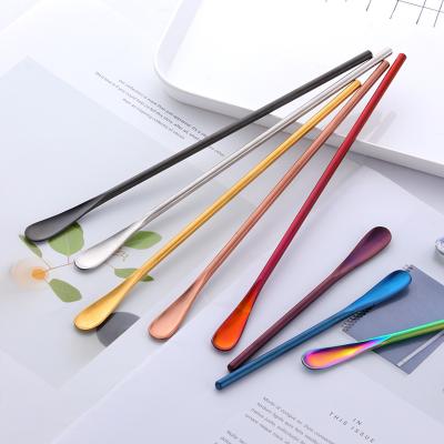 China Long Bar Accessories Stainless Steel Long Lasting Copper Bar Stirring Mixing Spoon For Coffee Milk Tea for sale