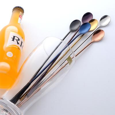 China Sustainable New Designs 18/10 Stainless Steel Colorful Cocktail Bar Mixing Spoon for sale