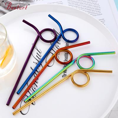 China Sustainable Food Grade Approved Stainless Steel Straws Reusable Metal Drinking Straws 96 Shape Straws for sale