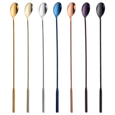 China Disposable Bar Tools Stainless Steel Cocktail Bar Mixing Spoon 30cm for sale