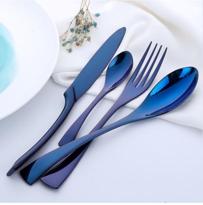 China Amazon Success Dinnerware Stainless Steel Cutlery Set Gold Fork Knife And Spoon Viable Dinner Set for sale