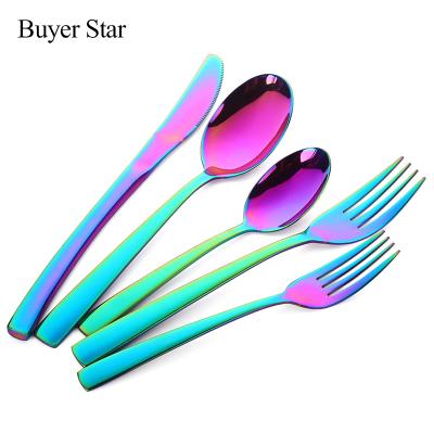 China Sustainable Spoons Forks Knives Stainless Steel Cutlery Set Stainless Steel Flatware Sets for sale