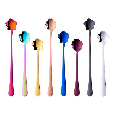 China Disposable Wedding Favors Metallic Star Flower Shape Ice Cream Jam Honey Spoon for sale