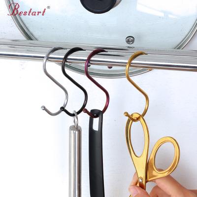 China Wholesale CLASSIC Metal S Hook Kitchen Stainless Steel Double Head Multifunctional Free Punch Hanging Hook for sale