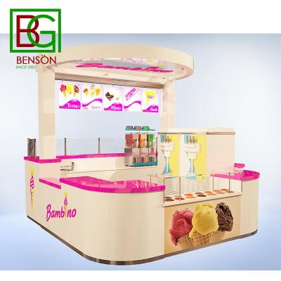 China Luxury mall fancy mall kiosk for food mall ice cream kiosk creative design crepes retail kiosk for sale