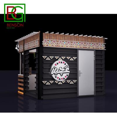 China Good Quality Wooden Display Kiosk Design Mall Kiosk Prefab Fast Food Food Kiosk for sale