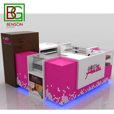 China Newest Mall Style Fashion Ice Cream Kiosk Fast Food Kiosk Hottest Food Bakery Kiosk Design in Mall for sale