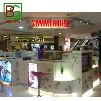 China Modern Juice Bar Kiosk Design Newest Best Selling Mall Cake Retail Display Kiosk Modern Food Kiosk Mall for sale