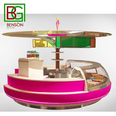 China 2021 newest design mall candy store kiosk food kiosk in mall multi function style mall ice cream kiosk for sale