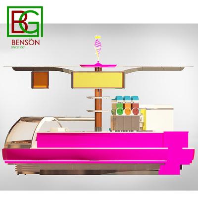 China Mall Multi Function Style Food Kiosk In Mall Frozen Yogurt Kiosk 2021 Newest Design Ice Cream Mall Kiosks for sale