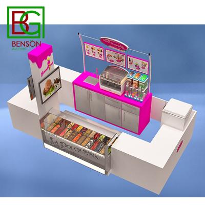 China Mall Beverage Process Kiosk The New Counters Fast Food Kiosk Design High Fashion 3D Ice Cream Kiosk Design for sale