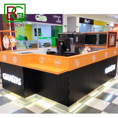 China New Style Mall Street Food Kiosk Design Mall Wooden Pancakes Kiosk Customized Mall Ice Cream Kiosk for sale