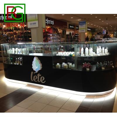 China Black New Process Mall Kiosk Display Counter Mall Element Theme Mall Showroom Display Cabinets for sale