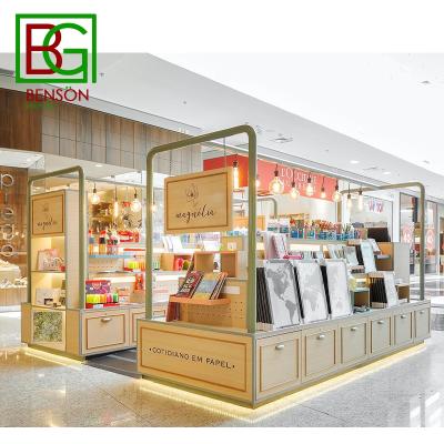 China Hot Sale Stationery Showroom Kiosk Multi Function Mall Painting Showcase Design Stationery Bookstore Shelf for sale