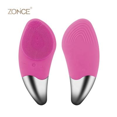 China Mini Electric Silicone Facial Cleansing Popular Deep Cleansing Sonic Face Cleaner Brush Skin Massager for sale