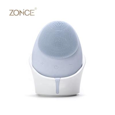 China New Arrivals DEEP CLEANING Waterproof Facial Whitening Massager Facial Ultrasonic Skin Silicone Deep Cleansing Brush for sale