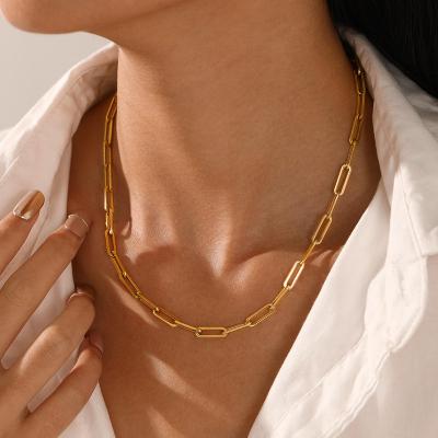 China 2023 Hot Sale Waterproof Jewelry 18K Gold Plated Hypoallergenic Chain Necklaces And Bracelets Set Stainless Steel Jewelry for sale