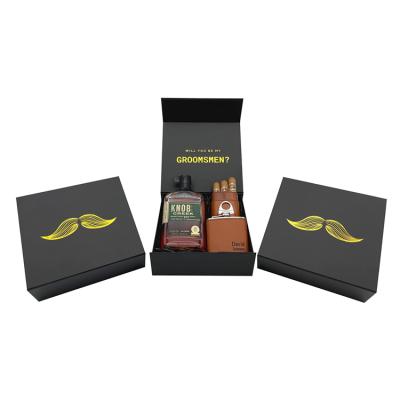 China Recyclable Premium Groomsmen Proposal Box Gift Set Best Man Magnetic Lid Boxes With Man Proposal Box Set for sale