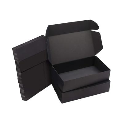 China Recyclable Black Kraft Paper Box Easy Assemble Square Kraft Paper Box Gift Birthday Knot Wedding Box for sale