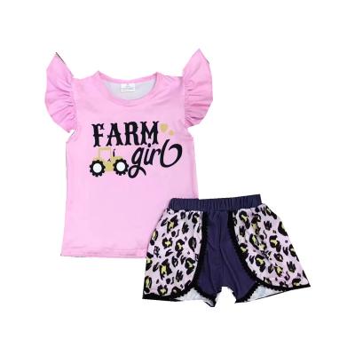 China Super Soft Hot Sale Children's Clothing Girl's Summer Outfits With Cardboard Printing Cute Girls Shorts for sale