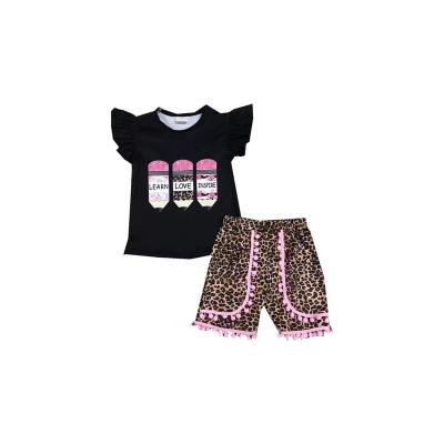 China Super Soft Hot Sale Children's Clothing Girl's Summer Outfits With Cardboard Printing Cute Girls Shorts for sale