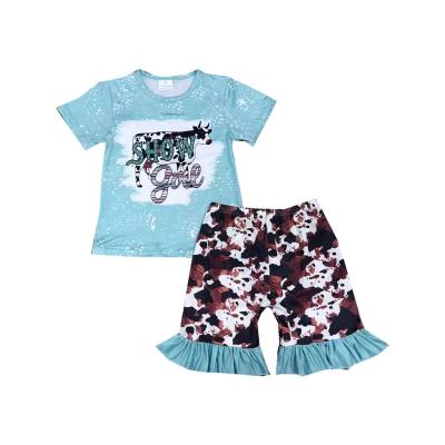 China Super Soft Hot Sale Children's Clothing Girl's Summer Outfits With Cardboard Printing Cute Girls Shorts for sale