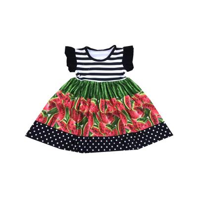 China Hot Sale Casual Children's Clothes With Cute Cardboard Printing Girls Dresses for sale