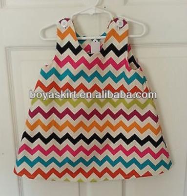 China 2014 Sustainable Rainbow Chevron Dress For Girls Zigzag Girls Dress For Kids Boutique Sleeveless Girls Dress Newborn Baby for sale