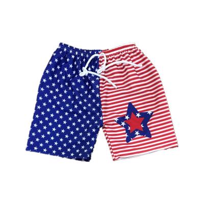 China 100% Cotton Children's Shorts Swimming Trunks Children's Clothing July 4th for sale